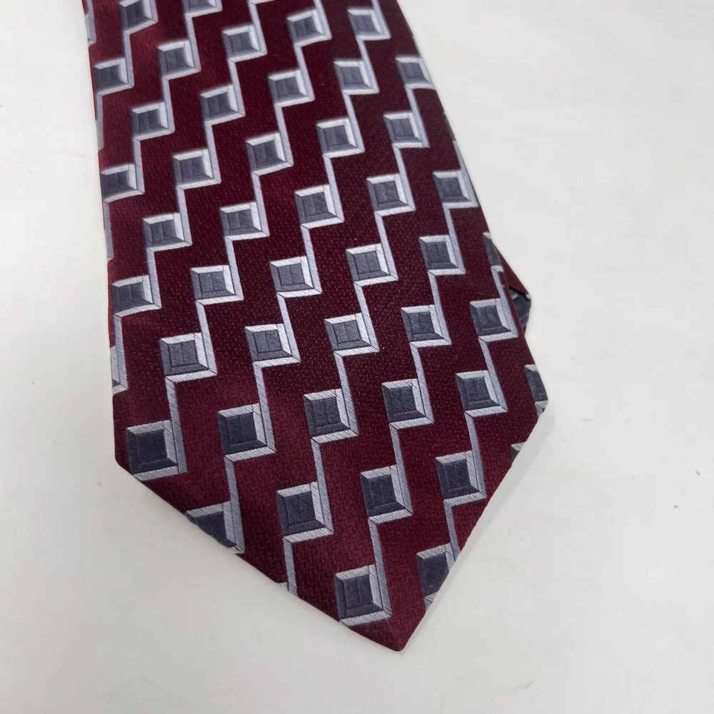 Joseph & Feiss International 100% Silk Men's Tie Geometric X-Long‎